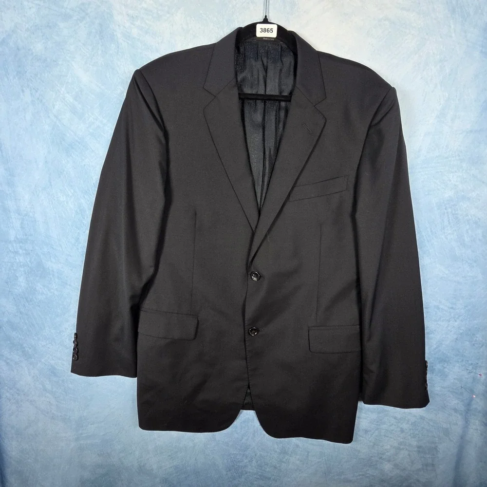 Gucci Mens Black 100% Wool 2 Button Blazer Sport Coat Jacket Size 54R Italy